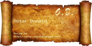 Oster Donald névjegykártya
